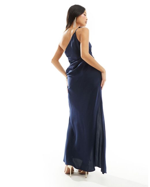 Asos design petite - robe longue asymétrique ASOS en coloris Blue