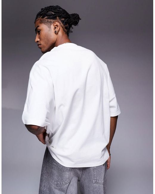 River Island White Sainte Logo Oversized T-Shirt for men