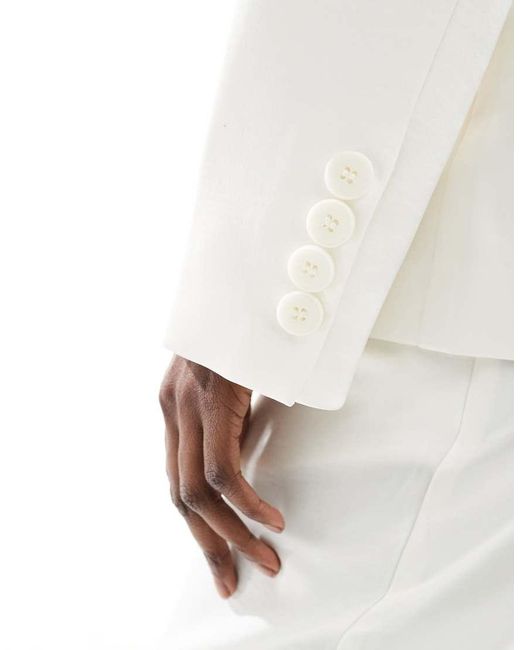 4th & Reckless White Satin Tailored Blazer Co-Ord