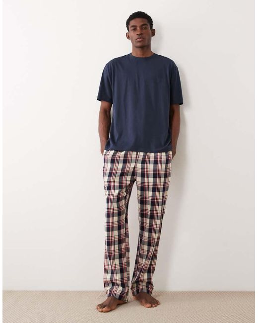 Gant Blue Flannel Check Pajama Pants for men