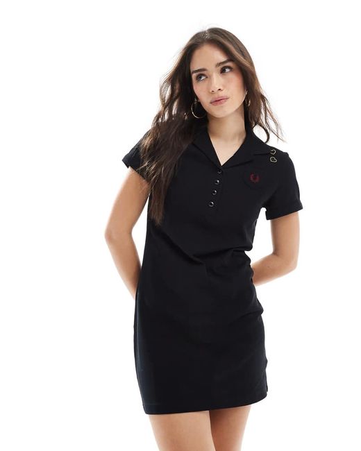 Fred Perry Black X Amy Winehouse Pocket Detail Pique Dress