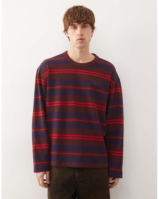 Adidas Originals Gestreept T-Shirt Met Lange Mouwen in het Red voor heren