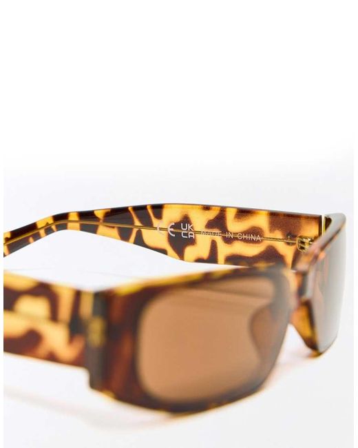 Bershka White Rectangular Sunglasses for men