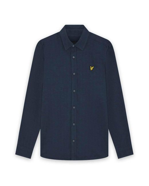 Lyle & Scott Blue Ls Woven Shirts Herringbone Flannel Shirt for men