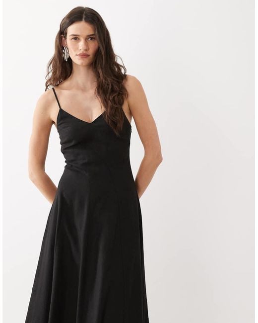 Mango White Seam Detail Strappy Maxi Dress