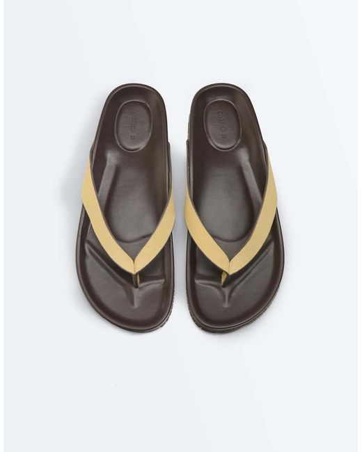 Oysho White Leather Sandal