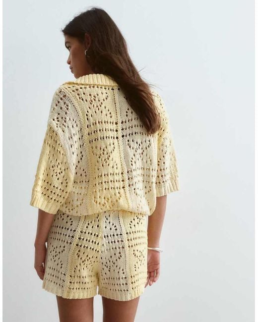 ARRANGE Natural Crochet Co-ord Shorts