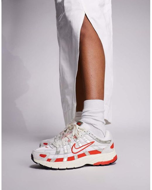 Zapatillas De Deporte Blanco Hueso Y Rojas P-6000 De Nike de color Gray