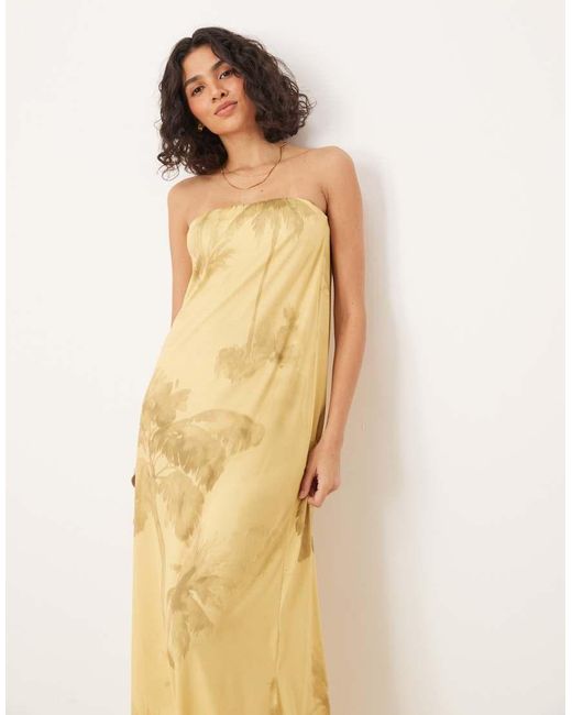 ASOS Maxi Bandeau-Jurk in het Natural