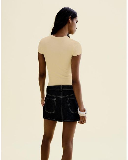 Bershka Pink Short Sleeve Strass T-Shirt