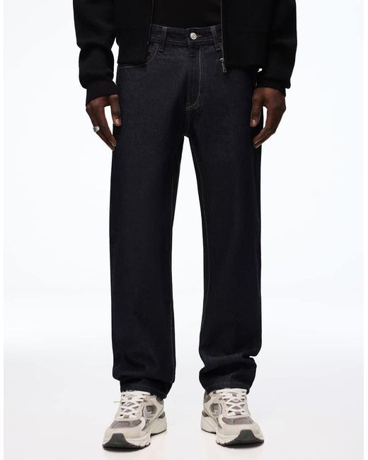 Bershka Black Straight-leg Jeans for men