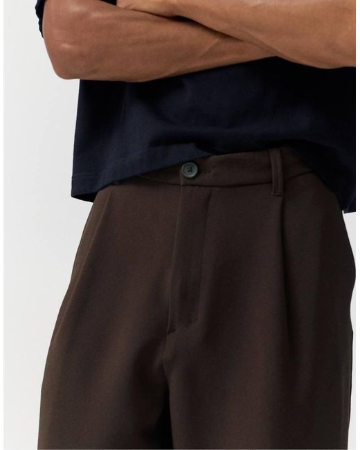 Pull&Bear Blue Tailored Fit Darted Trousers for men