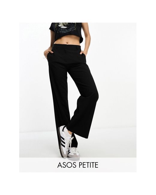 ASOS Petite Slim Straight Pants in Black | Lyst UK