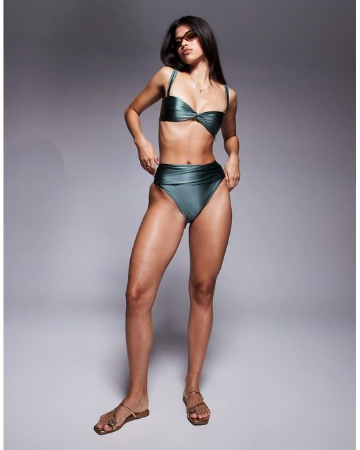 KBX Blue Swim Solid Collections Bikini Top