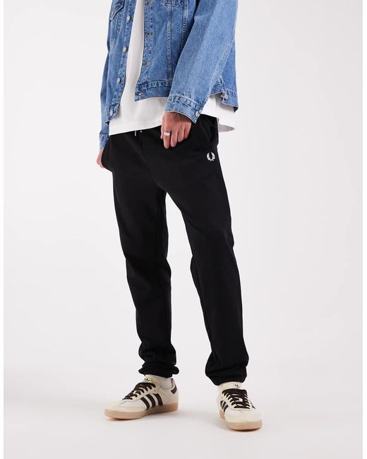Fred Perry Black Loopback Sweatpants for men