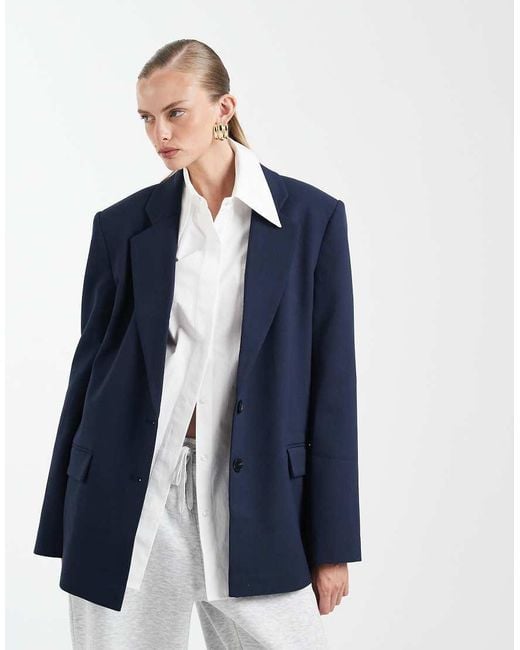 ASOS Blue Tailored Grandad Blazer