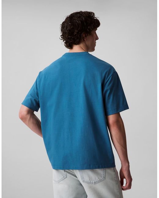 Calvin Klein Blue Relaxed Fit Logo T-shirt for men