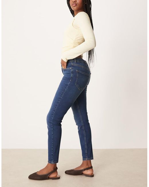 Jdy Blue Fina Ankle Length Skinny Jeans