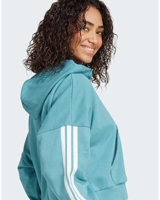Adidas Originals Blue – essentials – kapuzenpullover aus french terry