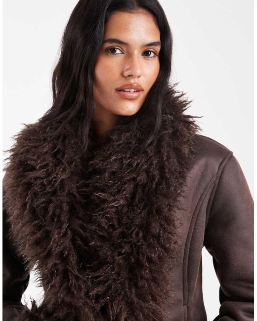 Cotton On Brown 70's Faux Fur Penny Lane Coat