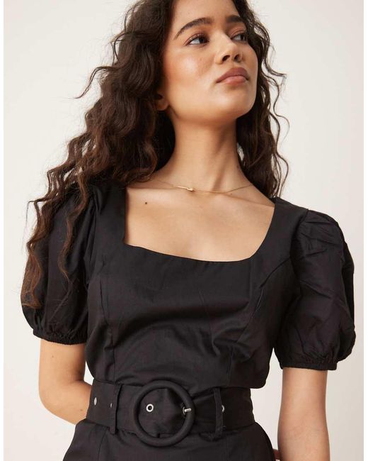 Glamorous Black Square Neck Mini Dress