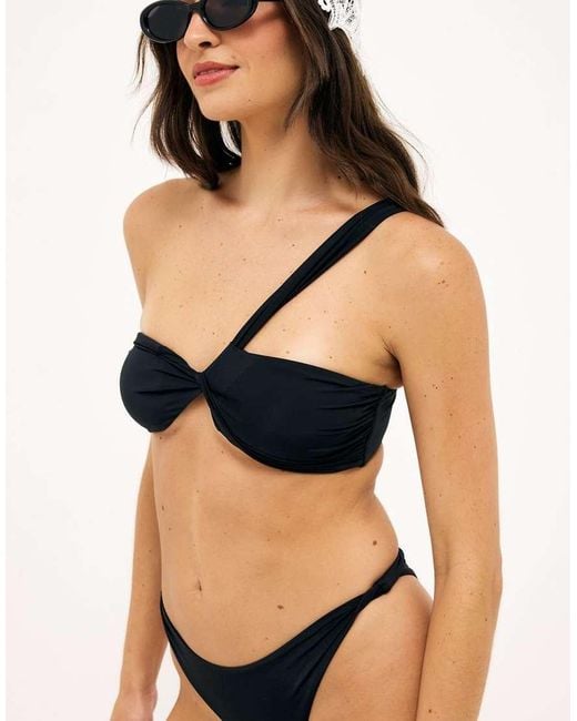 NA-KD Black Twisted High Cut Bikini Trousery