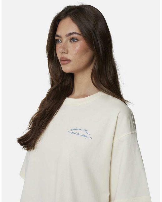 Good For Nothing White Oversized Graphic Tee