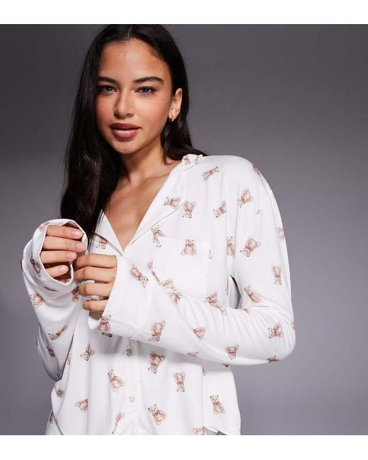 Kaiia Gray Exclusive Super Soft Pyjama Shirt Co-Ord