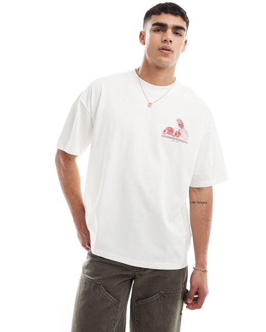 Camiseta blanca con estampado gráfico Good For Nothing de hombre de color White