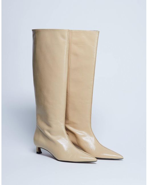 TOPSHOP White – sophie – premium – kniehohe lederstiefel