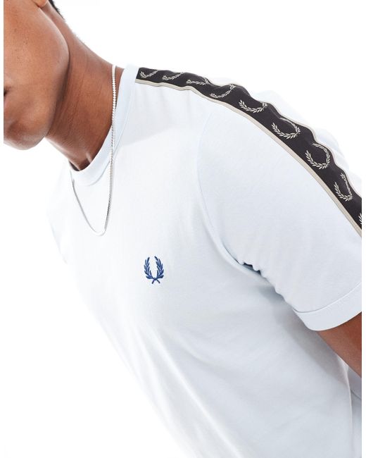 Fred Perry White Contrast Tape Ringer T-shirt for men