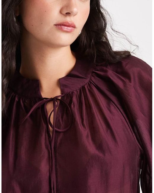 Vero Moda Red exaggerated Sleeve Ruffle Detail Boho Blouse