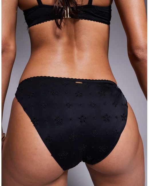 Boux Avenue Black Broderie Bikini Bottoms With Frill Trim