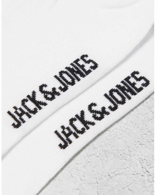 Jack & Jones White 3 Pack Tennis Sock for men