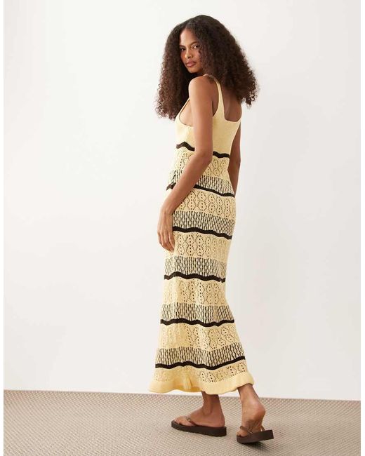 Miss Selfridge Natural Crochet Maxi Dress