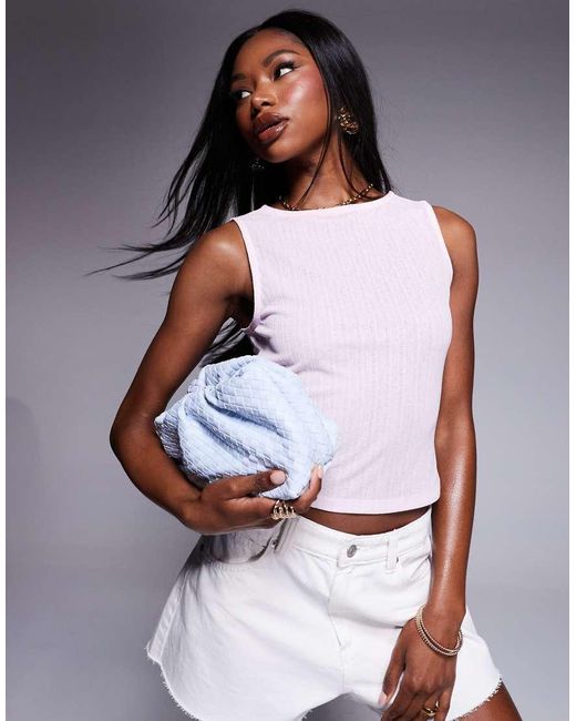 Canotta A Costine Tenue Dalla Mano Asciutta di ASOS in White