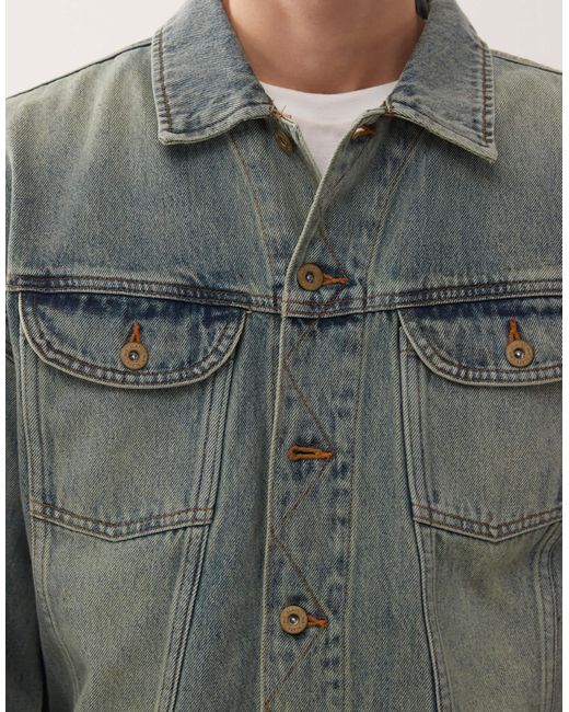 Deus Ex Machina Gray Sasafras Denim Trucker Jacket for men