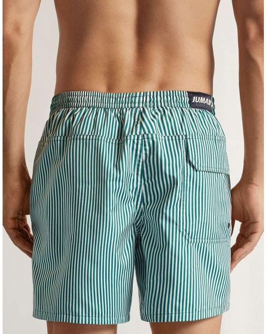 Intimissimi Blue Reversible Stripes Swim Shorts for men