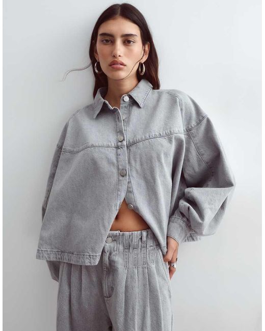 ARRANGE Gray Denim Wide Leg Jeans