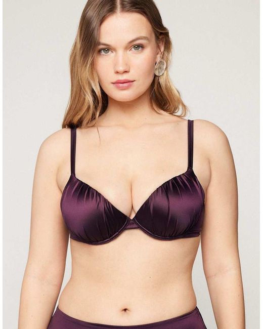 Tezenis Black Shiny Glam Push-Up Bikini Top