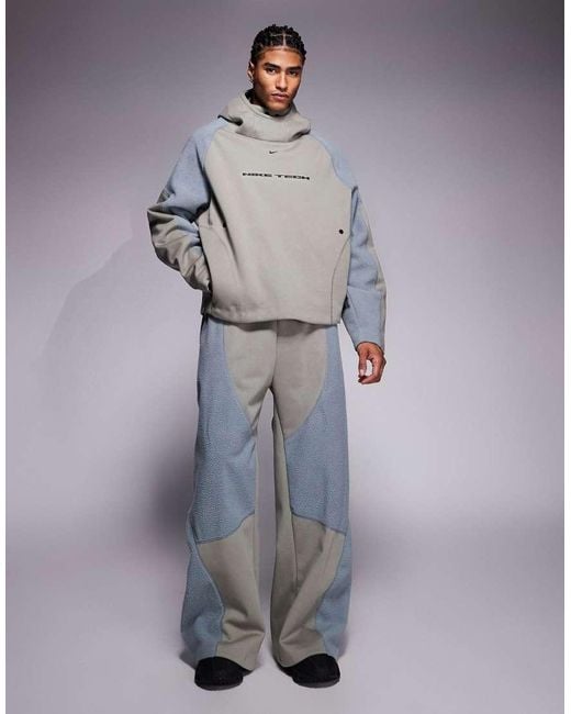 Nike Gray Tech Boreas Oversized Hoodie for men