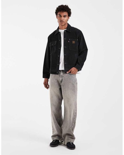 Levi's Black Workwear Berkley Cord Trucker Jacket With Pockets for men