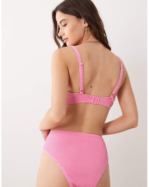 Peek & Beau Pink Crinkle Underwire Bikini Top