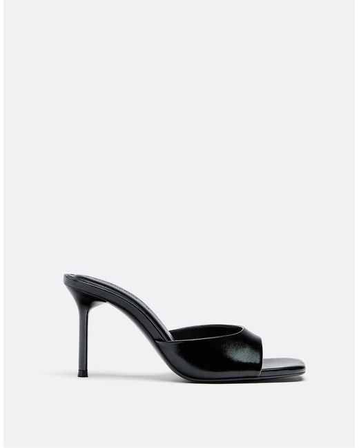 Stradivarius Black High Heeled Mules