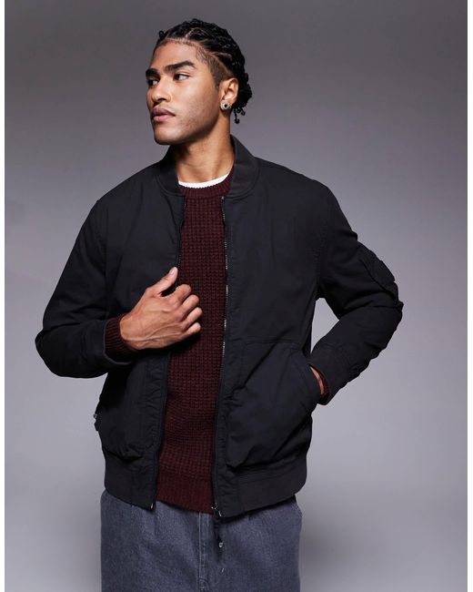 River Island Gray Utility Bomber Jacket for men