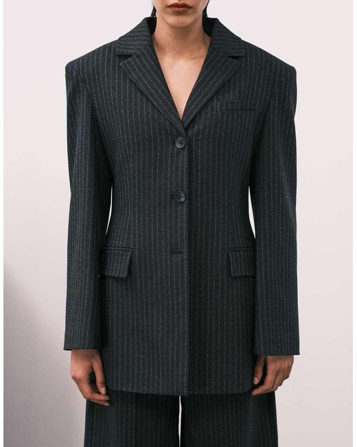 ASOS Multicolor Longline Bold Shoulder Blazer