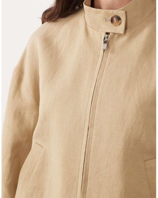 Mango Natural High Neck Zip Through Jacket