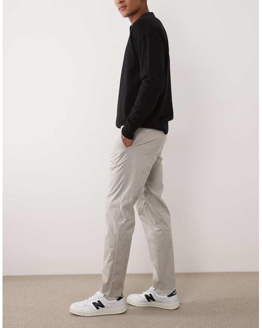 Boss Gray Hugo Boss Tapered Chino Trousers for men