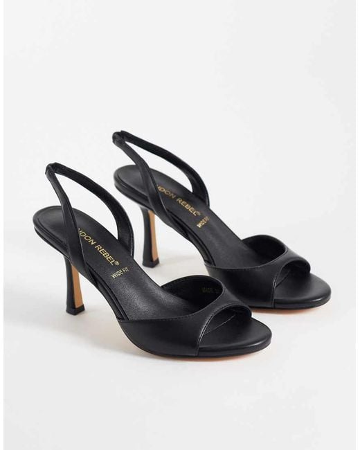 London Rebel Metallic Nora Peep Toe High Heeled Sandals