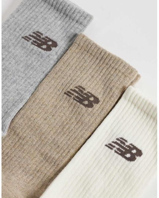 New Balance White Everday Seasonal Crew Socks 3 Pack for men